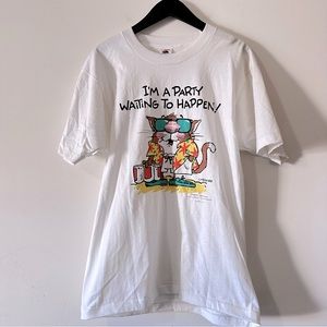 Vintage Single Stitch Shoe Box Greeting I’m at a Party Waiting to Happen! Tee